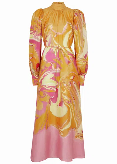 Alemais Luca Printed Silk-satin Maxi Dress In Multicoloured