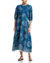 Alemais Lucky Graphic-print Puff-sleeve Midi Dress In Blue