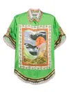 Alemais Womens Lucky Pace Short-sleeve Silk Shirt Multi In Green