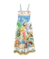 Alemais Lucky Pace Shirred Linen Midi Sun Dress In Multi