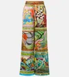 Alemais Alémais Lucky Pace Printed Silk Palazzo Pants In Multi