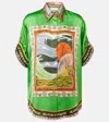 Alemais Womens Lucky Pace Short-sleeve Silk Shirt Multi