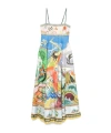Alemais Lucky Pace Shirred Linen Midi Sun Dress In Multi
