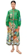 Alemais Lucky Pace Printed Organic Cotton-poplin Midi Shirt Dress