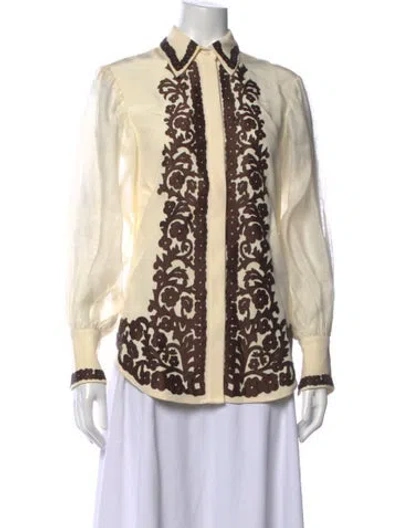 Pre-owned Alemais Lucy Blouse Printed Blouse In Neutrals