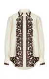 Alemais Lucy Embroidered Crepe Shirt In White