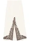 Alemais Lucy Embroidered Crepe Midi Skirt In Neutrals