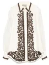 Alemais Lucy Embroidered Crepe Shirt In 中性色