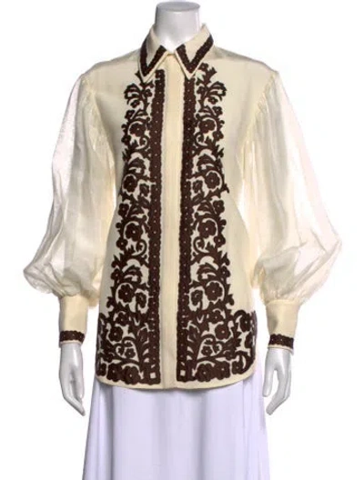Pre-owned Alemais Lucy Shirt Floral Print Blouse In Neutral