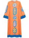 Alemais Luis Printed Midi Dress In Orange