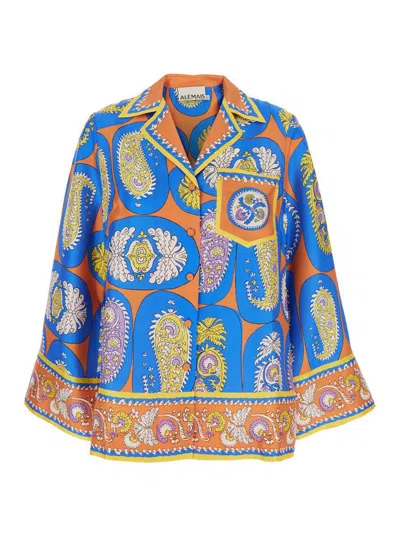 ALEMAIS 'LUIS' MULTICOLOR SHIRT WITH ALL-OVER PRINTED MOTIF IN SILK WOMAN