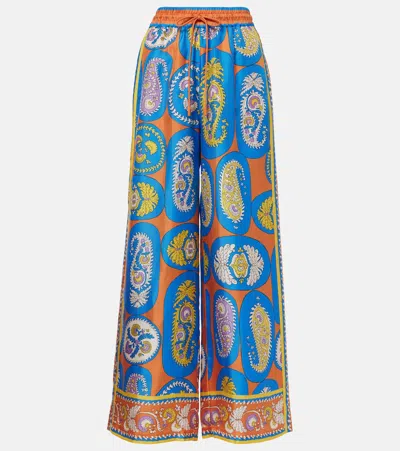 ALEMAIS ALÉMAIS LUIS PRINTED SILK PALAZZO PANTS