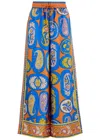 Alemais Luis Printed Silk-twill Trousers In Multicoloured