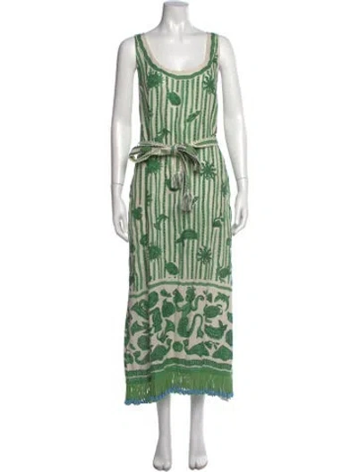 Pre-owned Alemais Lula Long Dress In Green