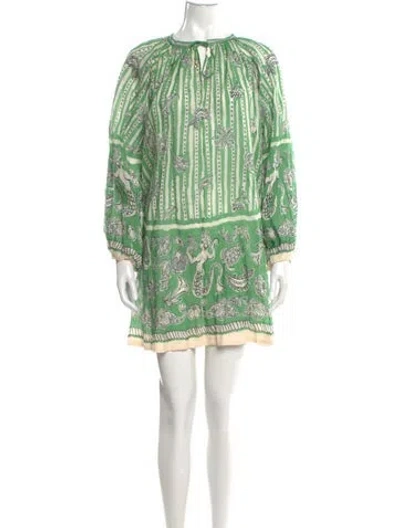 Pre-owned Alemais Lula Mini Dress W/ Tags In Green