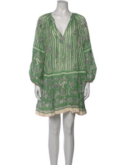 Pre-owned Alemais Lula Mini Mini Dress In Green