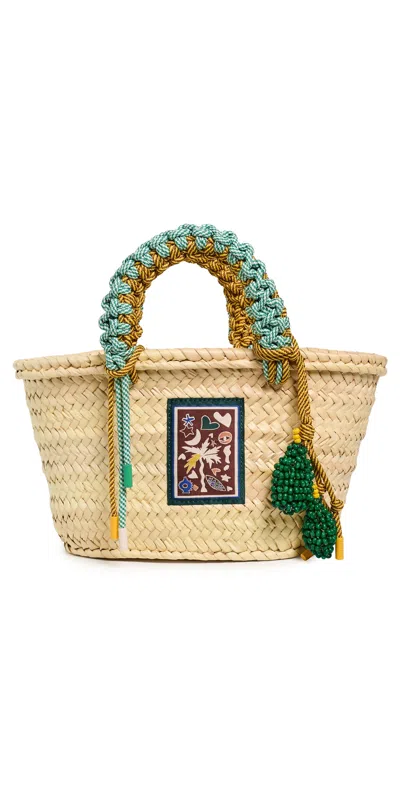 Alemais Macrame Mini Basket Bag Blonde In Brown