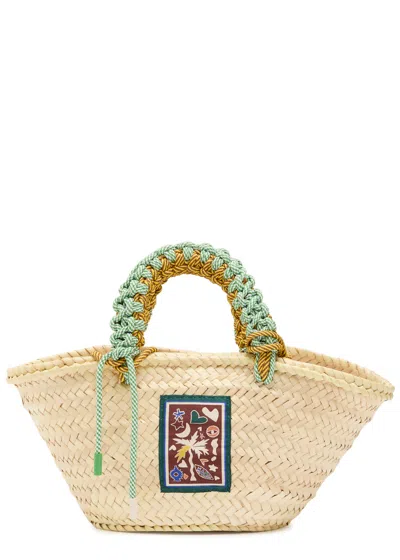 Alemais Macrame Mini Woven Basket Bag In Sand