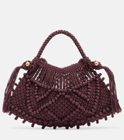 Alemais Alémais Macrame Small Top-handle Bag In Brown