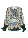 Alemais Madalena Relaxed Balloon-sleeve Blouse In Blue