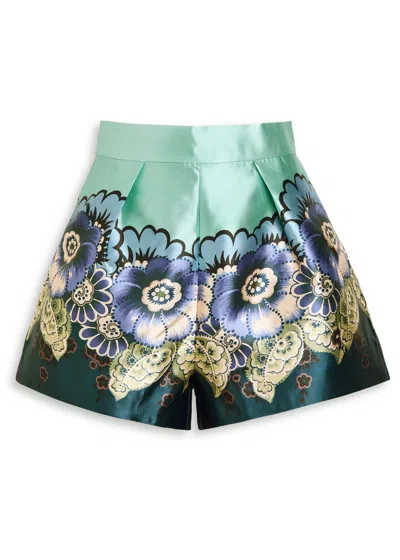 Alemais Madalena Floral Satin Twill Shorts