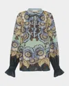 Alemais Madalena Relaxed Balloon-sleeve Blouse In Multi