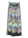 Alemais Madalena Floral-print Flax Trousers In Gray