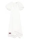 Alemais Magnolia Embroidered Linen Midi Dress