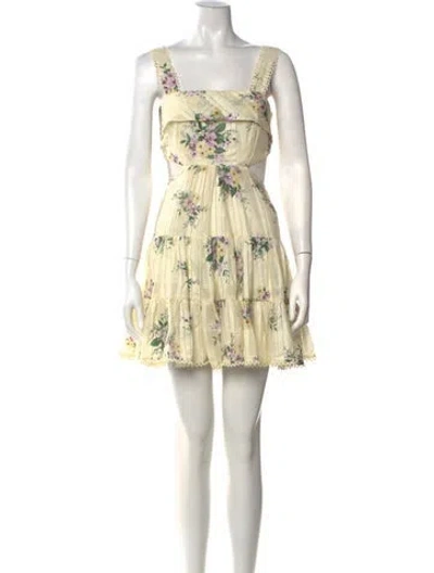 Pre-owned Alemais Margot Mini Dress In Neutral