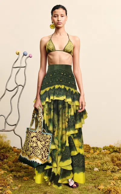 Alemais Alémais Mariel Cotton-silk Maxi Skirt In Multi