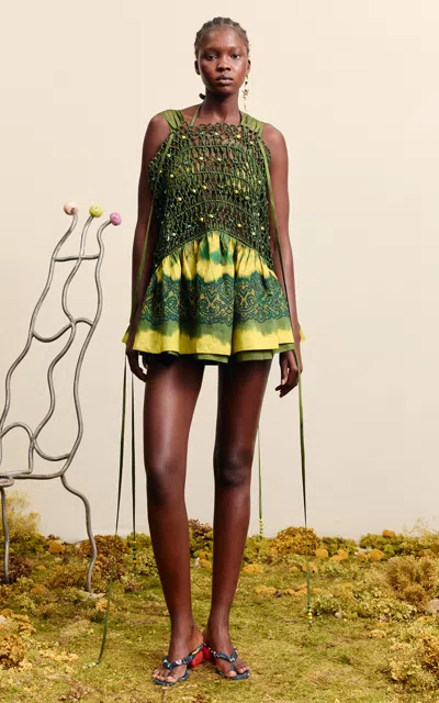 Alemais Alémais Mariel Cotton-silk Mini Dress In Multi