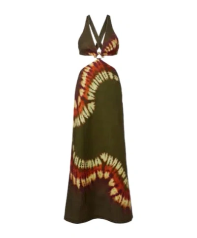 Alemais Marilyn Dyed Denim Midi Dress In Multi