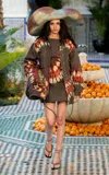 Alemais Marilyn Tie-dyed Denim Jacket In Brown