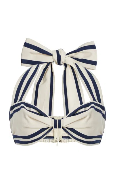 Alemais Marine Cotton Bralette In Ivory