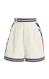 Alemais Marine High-waisted Organic Cotton Shorts In Ivory