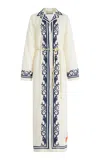 Alemais Marine Linen Midi Shirt Dress In Ivory