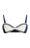 Alemais Marine Smocked Bikini Top In Cream