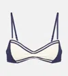 Alemais Marine Smocked Bikini Top In White