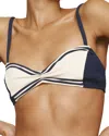 Alemais Marine Smocked Bikini Top In Cream