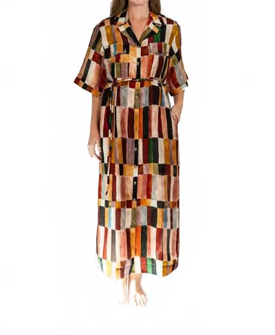 Alemais Marjorelle Shirt Midi Dress In Multicolor