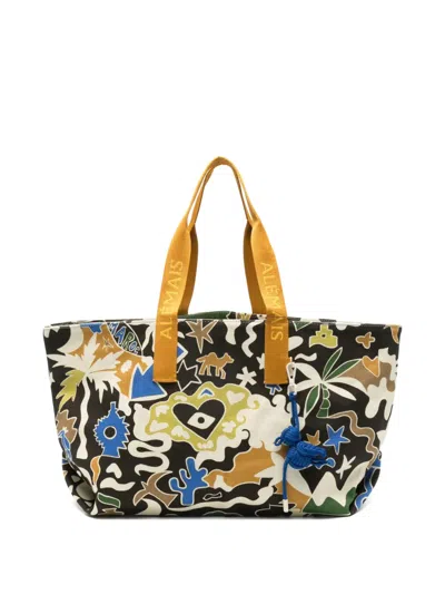 Alemais Maroc Printed Beach Bag In Blue