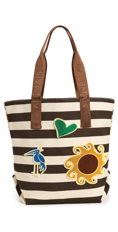 Alemais Maroc Stripe Patch Shopper Tote Multi