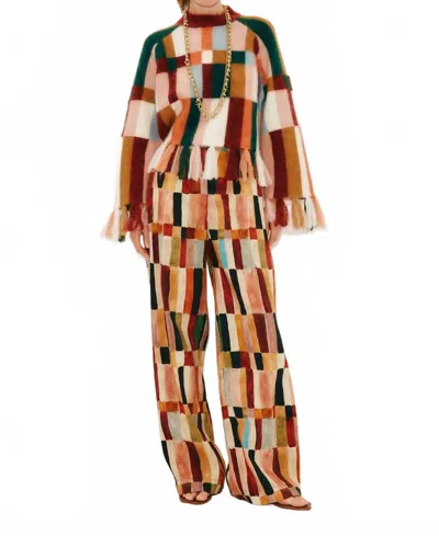 Alemais Marojerelle Cropped Knit Top In Brown Multi