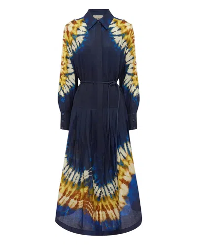 Alemais Tie-dye Tie Maxi Dress In Blue