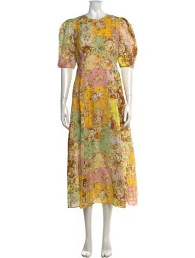Pre-owned Alemais Matilde Midi Length Dress In Neutrals