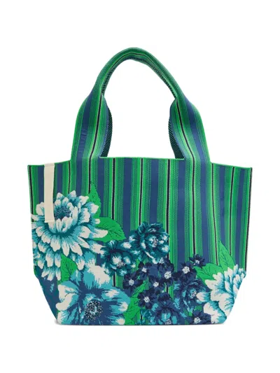 Alemais Maxi Margo Floral-print Striped Tote Bag In White