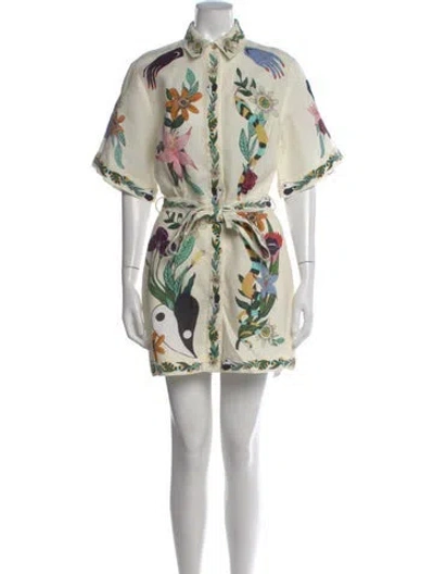 Pre-owned Alemais Meagan Mini Dress In Neutral