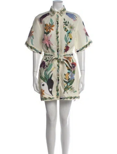 Pre-owned Alemais Meagan Mini Dress In Neutral