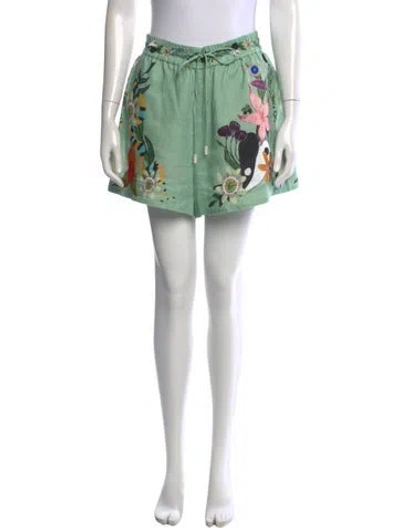 Pre-owned Alemais Meagan Mini Shorts In Green