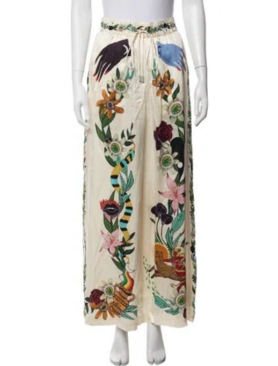Pre-owned Alemais Meagan Wide Leg Pants In Neutrals